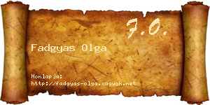 Fadgyas Olga névjegykártya