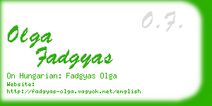 olga fadgyas business card